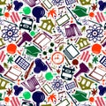 Seamless multicolored pattern Welcome back to school. Learning concepts.